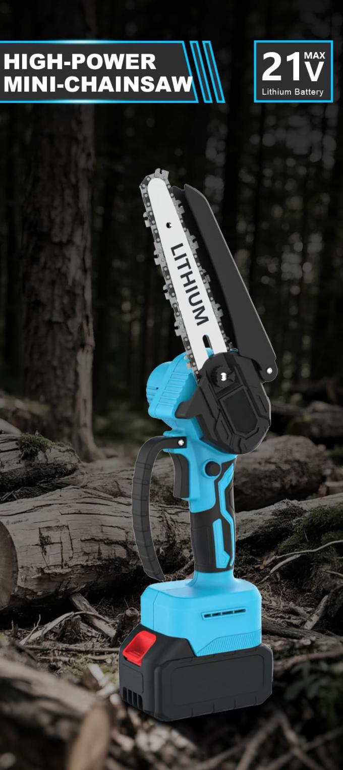 Cordless Mini Chainsaw 6 Inch, 21V Battery Powered Brushless Motor ...