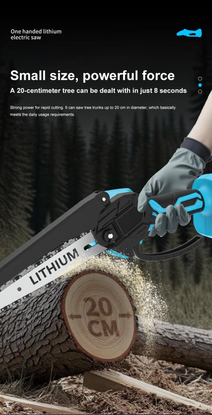 Cordless Mini Chainsaw 6 Inch, 21V Battery Powered Brushless Motor ...