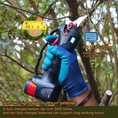 25mm Garden Battery Operated Pruning Shears With LED Display 2Ah Battery