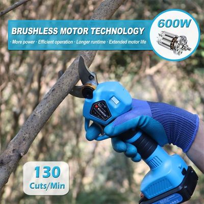 Blue LED Display Electric Scissors For Cutting Trees Battery Powered