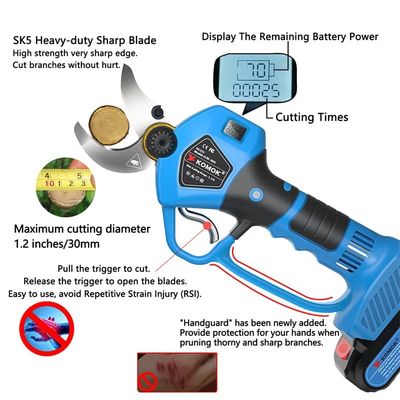 Electric Professional Lithium Pruning Shears Battery Operated With LED Display