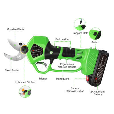 DC 21V Green Cordless Pruning Shears With 1000W Brushless Motor