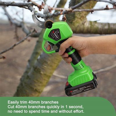 Green Komok Professional Cordless Electric Pruning Shears For Branches Trimming