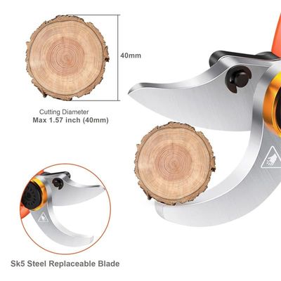 Versatile Garden Cordless Pruning Shears With SK5 Heavy Duty Blades