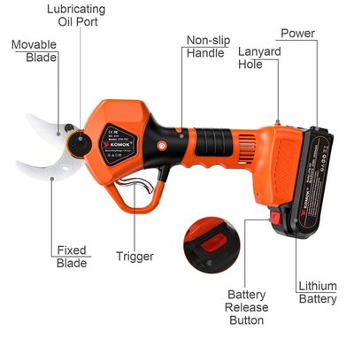1000W Cordless Garden Pruning Shears With Rechargeable Batteries 2000mAh 21V
