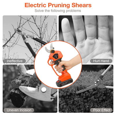 40mm Orange Cordless Pruning Shears Electric With Handguard 1000W