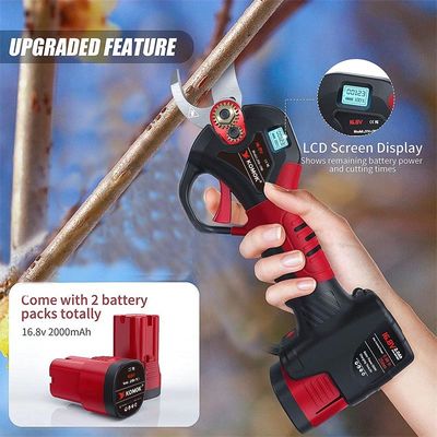 LED Display Garden Cordless Pruning Shears 16.8V With 2 Rechargeable Batteries 2Ah