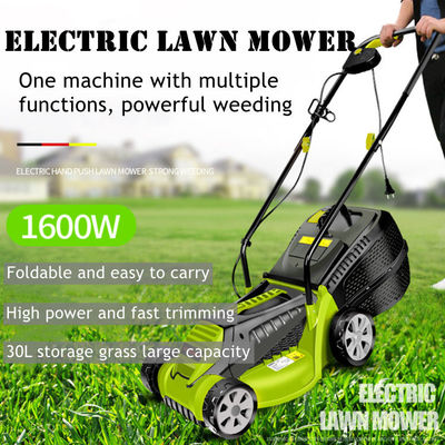Corded Electric Lawn Mower , 1600W Electric Grass Cutter Machine 13 Inch