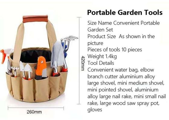 Aluminium Alloy Gardening Hand Tools With Canvas Bag Portable