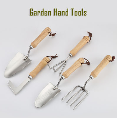 Wooden Handle Stainless Steel Garden Hand Tools Five Piece Set