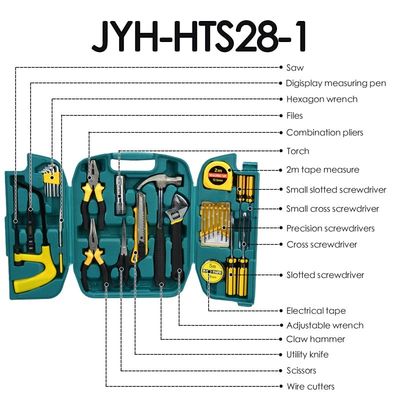 JYH-HTS28-1 27 Piece Three Fold Household Hand Tools Vehicle Mounted Electrician Tool Set