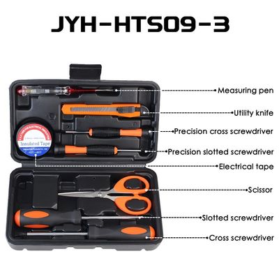 JYH-HTS09-3 Household Tool Sets 9PCS Hardware Hand Tools Car Repair Toolbox