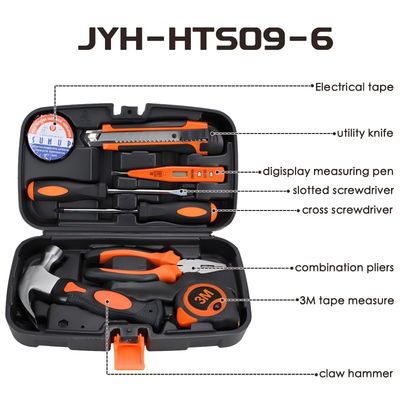 JYH-HTS09-6 Home Toolbox Set 9-Piece Set Of Carbon Steel Series Combination Tools