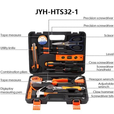 JYH-HTS32-1 Household Hand Kit with Plastic Toolbox Storage Case Tool Kit home decoration toolset