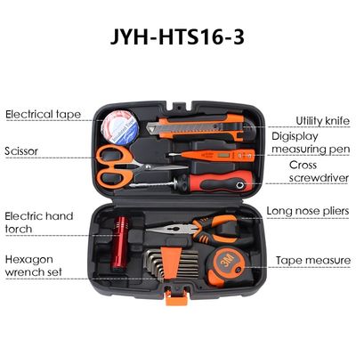 JYH-HTS16-3 hot selling 16PCS car hand tool box kits set