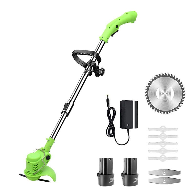 Telescopic Electric String Trimmer , Lightweight Cordless Weed Wacker Green Color