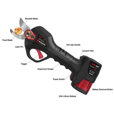 16.8V 25mm Electric Pruning Shears , Cordless Garden Pruners For Orchard Trimming