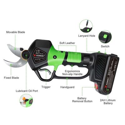 Cordless Battery Operated Pruning Shears 40mm For Precise Trimming