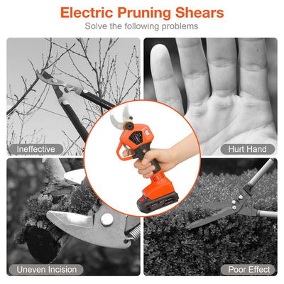 Wireless Electric Cordless Pruning Shears 40mm With 2 Rechargeable Batteries 21V