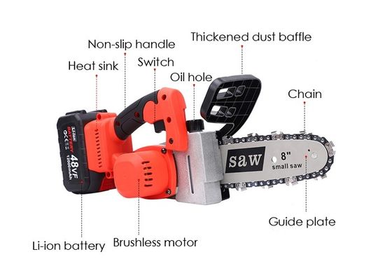 CS09 8 in. 21V Lithium-Ion Brushless Electric Battery Chainsaw